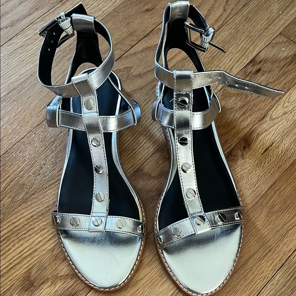Rebecca Minkoff Silver Strappy Sandals